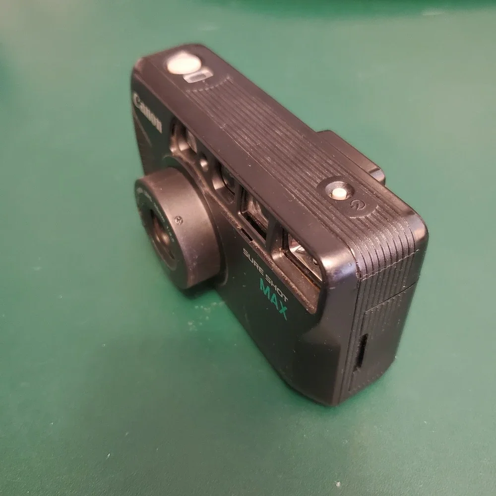 Canon Sure Shot Max 35mm Film Camera 38mm 1:3.5 Lens Black Parts Repair - Picture 3 of 13